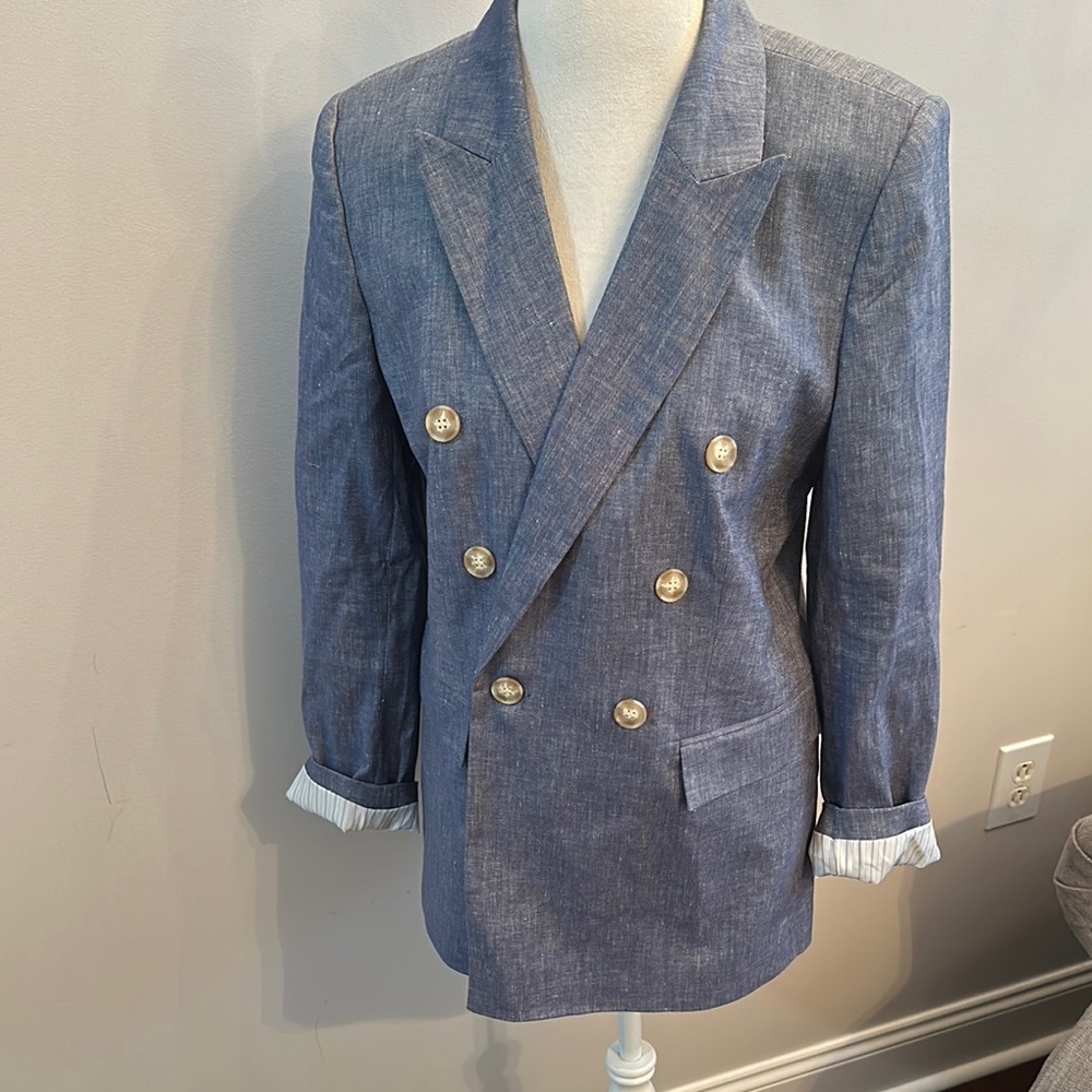 Women’s Blue Double-Breasted Blazer